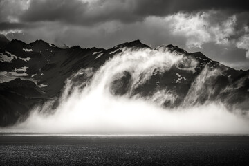 South Georgia Island Landscape - 0997 - B&W