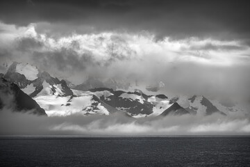 South Georgia Island Landscape - 0718 - B&W
