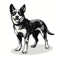 Australian Cattle Dog silhouettes and icons. black flat color simple elegant Australian Cattle Dog animal vector and illustration.