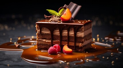 delicious chocolate desserts - obrazy, fototapety, plakaty