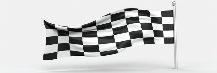 Realistic Finish Flag Picture in 3D Png Format for Motorsport, Racing and Sports - obrazy, fototapety, plakaty