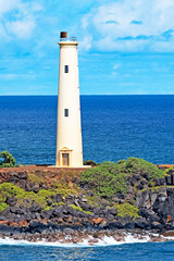 Ninini Point Lighthouse is 86 feet high and is located on Ninini Point, south of Lihue in Kauai,...