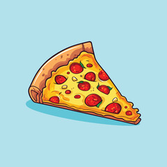 pizza vector illustration, food, cheese, vector, 