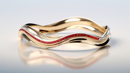 3d outline of christmas ring separated on white foundation