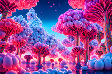 fantasy of a colorful 3d sky