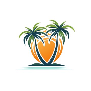 a logo of a palm tree