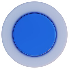 Button on the white background. 3d rendering.