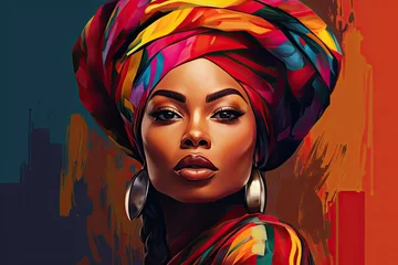 Woman Adorned With a Colorful Turban Generative AI © Johnathan