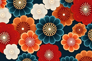 Abstract colorful background with flowers texture pattern
