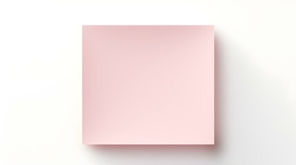 Blush square Paper Note on a white Background. Brainstorming Template with Copy Space