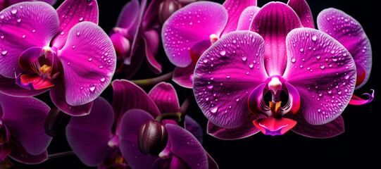 purple orchid flower on dark background