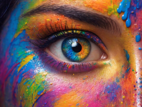 Woman's colorful eye