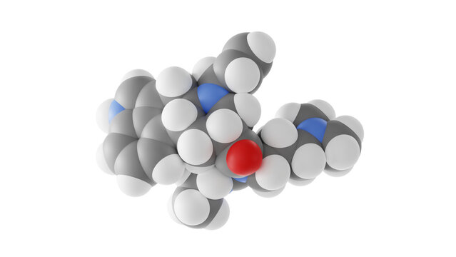 cabergoline molecule, dopamine receptor agonists, molecular structure, isolated 3d model van der Waals