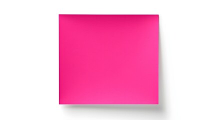 Fuchsia square Paper Note on a white Background. Brainstorming Template with Copy Space