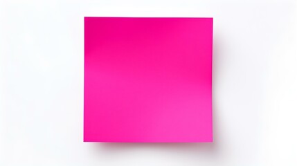 Fototapeta na wymiar Fuchsia square Paper Note on a white Background. Brainstorming Template with Copy Space