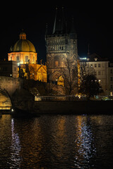 night boat trip through Prague