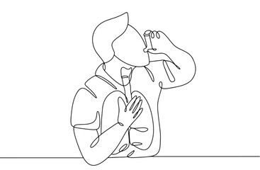 Man. Inhaler. Asthma. One line