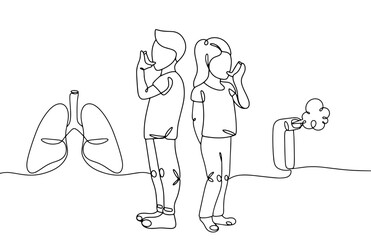 Children. Inhaler. Asthma. One line