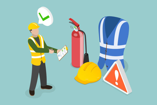 3D Isometric Flat Vector Illustration of Occupational Safety And Health Administration, Regulation for Trauma Prevention