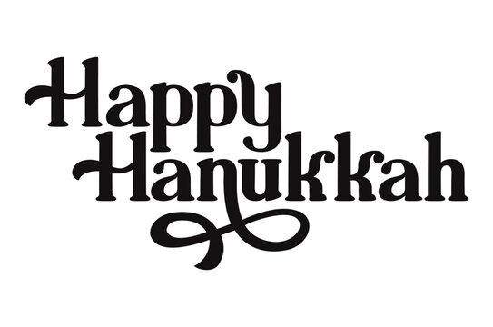hanukkah Lettering monochrome style