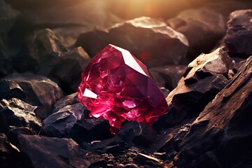 A Ruby on a Rock. Generative Ai