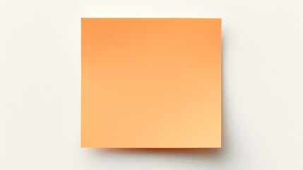 Light Orange square Paper Note on a white Background. Brainstorming Template with Copy Space