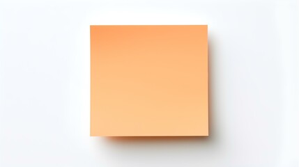 Light Orange square Paper Note on a white Background. Brainstorming Template with Copy Space
