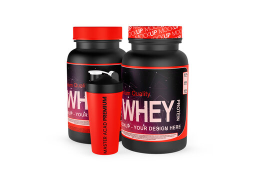Shaker and Protein Bottle Mockup 