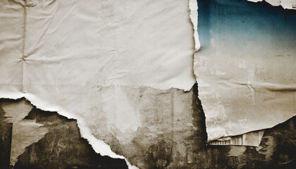 old blank ripped torn posters textures backgrounds grunge creased crumpled paper vintage collage placards empty space for text backdrop surface