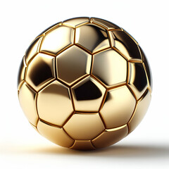 Fototapeta premium Golden soccer ball isolated on white background 
