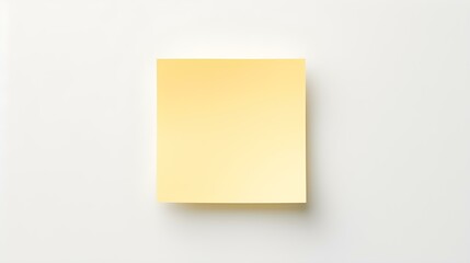 Light Yellow square Paper Note on a white Background. Brainstorming Template with Copy Space