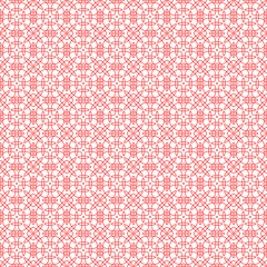 Seamless surface pattern with crossing figures. Symmetric abstract background. Rounded openwork shelves ornament wallpaper. Circular lacy motif. Digital paper for web design. Vector art illustration