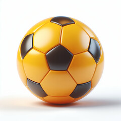 Yellow soccer ball isolated on white background 
