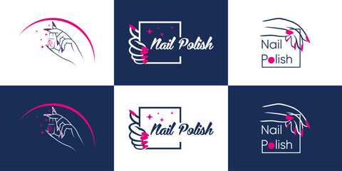 Vector beauty nail logo design vector with unique concept