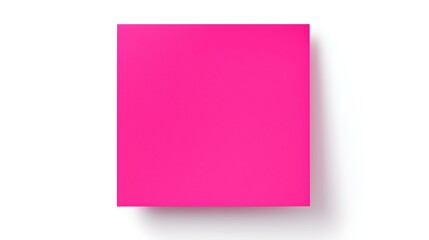 Magenta square Paper Note on a white Background. Brainstorming Template with Copy Space