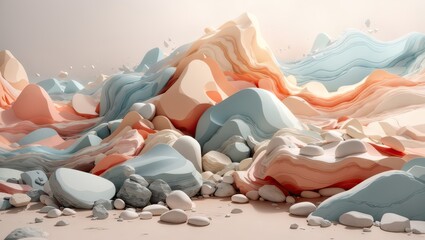 minimal abstract rock background with pastel colors, abstract background, illustration background,...
