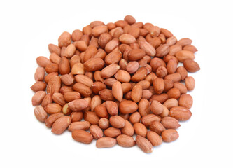 Processed peanuts isolated on white background
