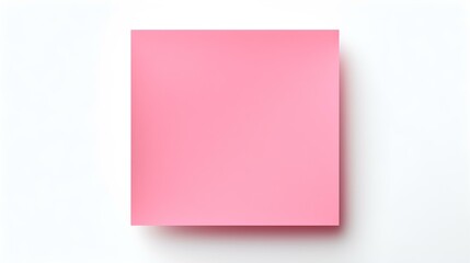 Pink square Paper Note on a white Background. Brainstorming Template with Copy Space