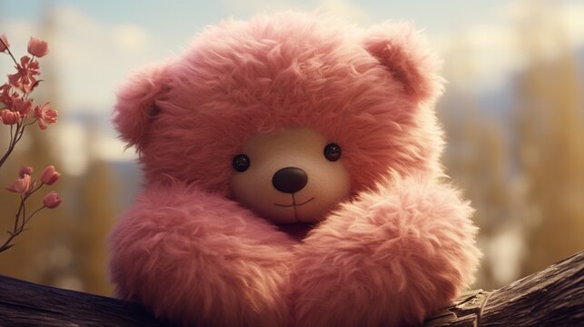 A teddy bear with a heart-shaped pillow, "You're my comfort."