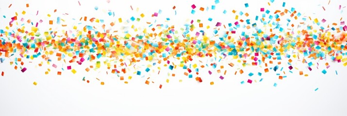confetti on a white widescreen background isolated.