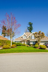 Luxury house at sunny day in Vancouver, Canada.