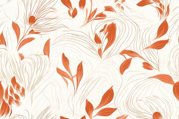 Fototapeta na wymiar Abstract colorful autumn floral leaf, flowers seamless pattern wallpaper background. Generative AI, AI