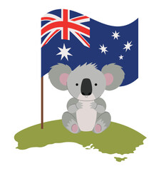 australia flag with koala