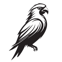 Parrot emblem hand drawn Vector Exotic birds