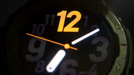 Close-up of a rugged military-grade smartwatch showcasing durable design, shock resistance, and advanced features. Ideal for extreme outdoor activities and tough environments.
