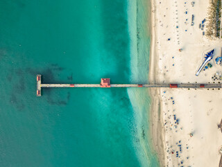 Obraz na płótnie Canvas Clearwater Beach, Florida, Drone Photo of Clearwater Beach, Aerial Photo of Beach
