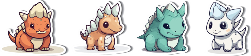 Triceratops Cartoon Clipart in Vector. Unleash the creativity with our Triceratops cartoon clipart. High-quality vectors for adding a touch of whimsy to any project.