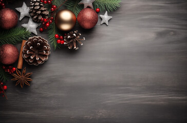 Christmas decoration, xmas gift concept, copy space
