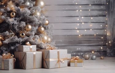 Christmas decoration, xmas gift concept, copy space