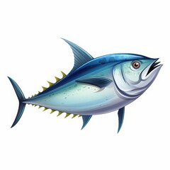 Fototapeta premium tuna fish on a white background isolated.